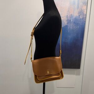 Tan Faux Leather Crossbody Bag